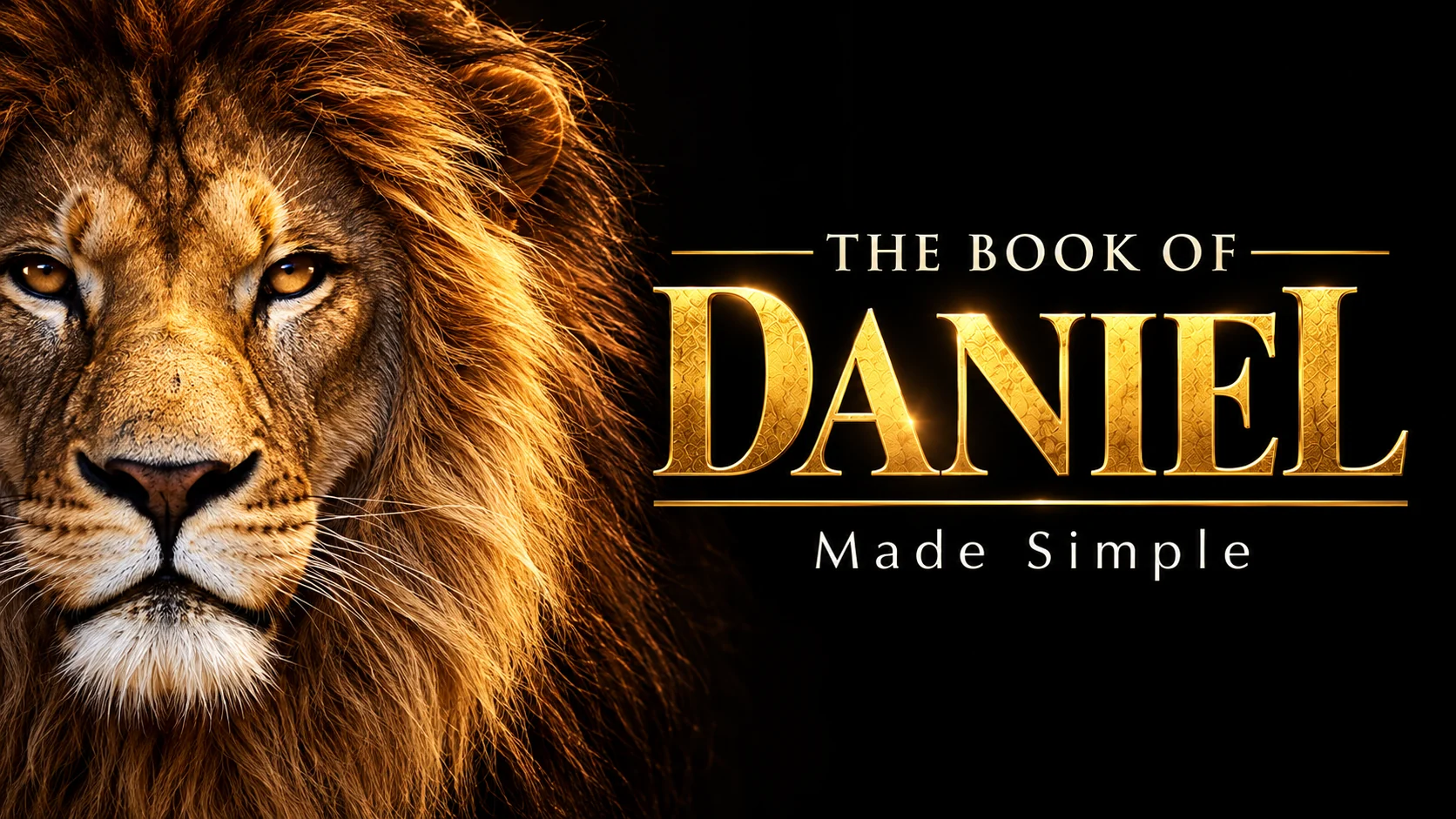 Original Daniel Made Simple lion branding: golden lion with the course title